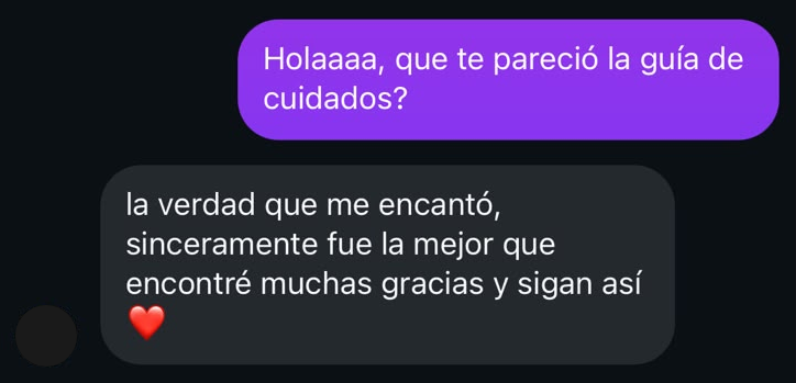 Mensaje de una dueña contenta con la guía del Salchicha
